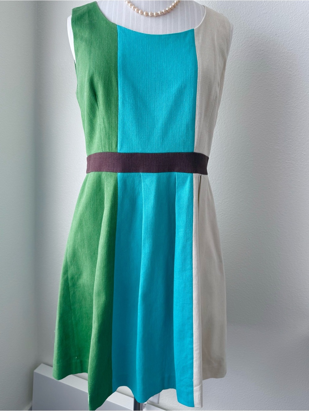 Tabitha Anthropologie Glanz Dress Size 6 Colorblock Mini Mod 60s Retro Cotton